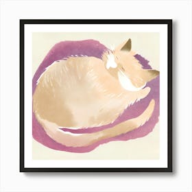 Cat Sleeping Art Print