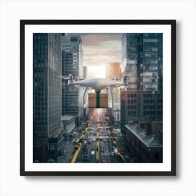 Drone Delivery In The City Art Print