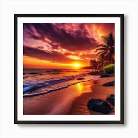 Sunset On The Beach 296 Art Print