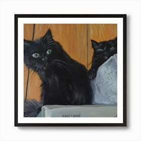 Two Black Cats Art Print