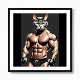 Cat Bodybuilder Art Print