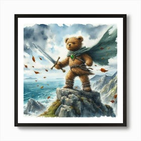 Teddy Bear With Sword Art Print