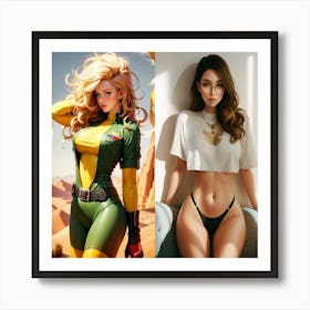 Two Women Posing 2 Art Print