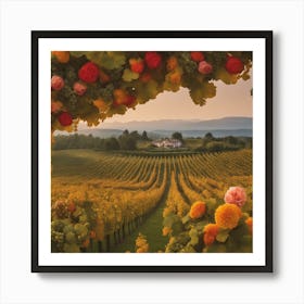 Vineyards At Sunset Art Print