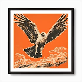 Retro Bird Lithograph Osprey 3 Art Print