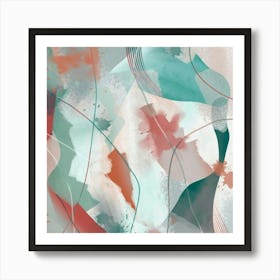 Abstract Dancing Lines Square Art Print