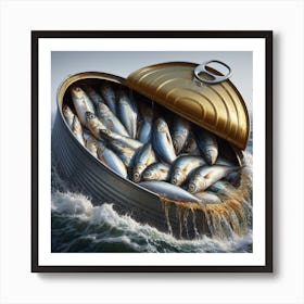 Real sardines in a can Art Print