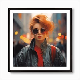 Portrait Of A Woman With Red Hair Art Print