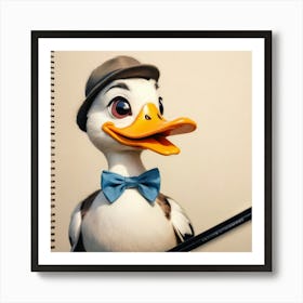 Duck In A Bow Tie 2 Art Print