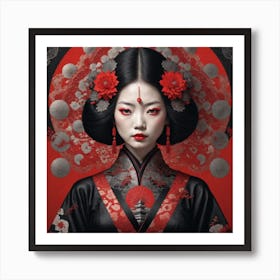 Japanese Woman in kimono Art Print
