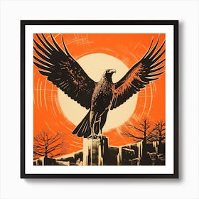 Retro Bird Lithograph Osprey 2 Art Print