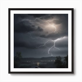 Lightning In The Sky Art Print