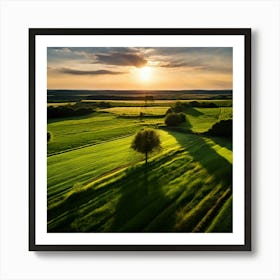 Grass Ecology No People Pasture Drone Scenic Shadow Flight Rural Scene Green Aerial View (10) Art Print