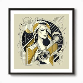 Abstract Portrait Of A Woman Art Print