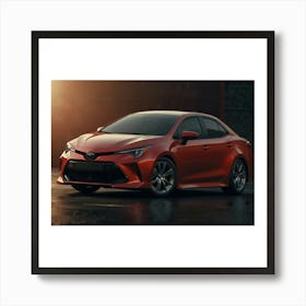 Default A Red Colour Car Which Is Toyota Corolla Model Realist 0 (1) Art Print