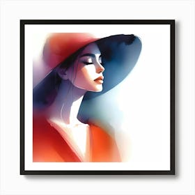 Woman In A Hat 11 Art Print