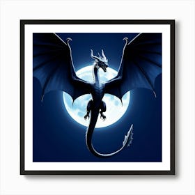 Dragon In The Moonlight Art Print