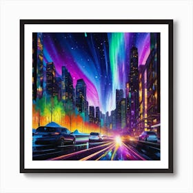 Aurora Bore City Art Print