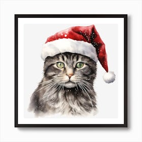 Santa Cat 46 Art Print