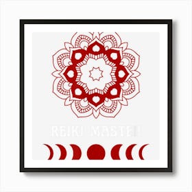 Reiki Master Moon Phase New Age Lightworker Red And Black Art Print