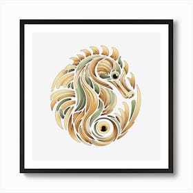 Marine Life:The Elegant Seahorse Design Art Print