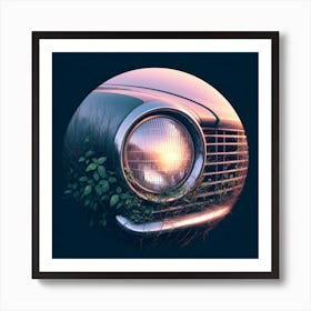 Car Surrounded By Plants Art Print