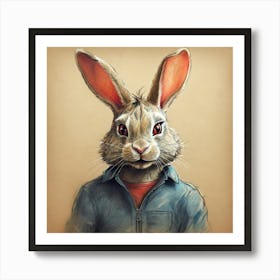 Rabbit In A Jacket 1 Art Print