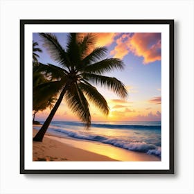 Sunset On The Beach 1 Art Print