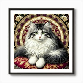 Cat On A Chair Art Print