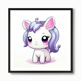 Cute Kawaii Unicorn 1 Art Print