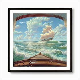 Ship In The Sea Art Print