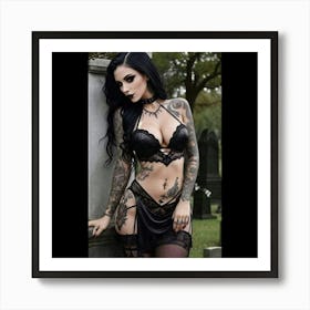 Sexy Goth Girl 3 Art Print
