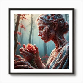 Woman In The Woods 31 Art Print