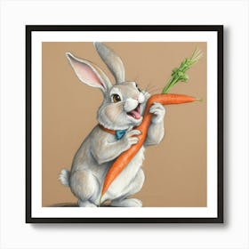 Rabbit With Carrot 8 Art Print