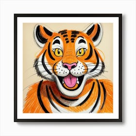 Tiger Drawing 1 Art Print