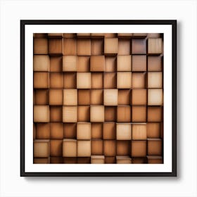 Wooden Cubes Wall Art Print
