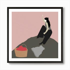 Woman With A Basket Art Print