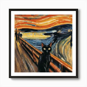 Screaming cat Art Print