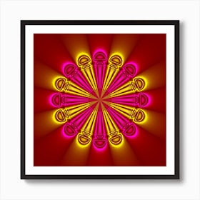 Psychedelic Mandala Abstract Fractal Modern Art Poster