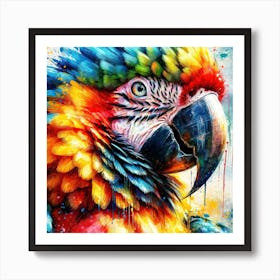 Watercolor Macaw #1 Art Print