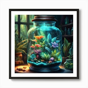 Jar Of Plants Art Print