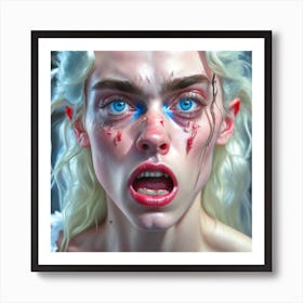 Girl With Blue Eyes Art Print