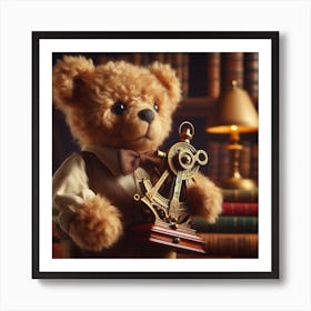 Teddy Bear With Compass 1 Art Print