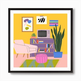 Mid Century Composition Square Art Print