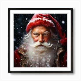 Watercolor Father Christmas Studio Photography Complex Details High Detail Art Print