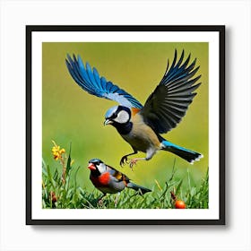 Two Birds In Flight 5 Art Print