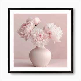 Pink Peonies In A Vase Art Print