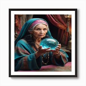 Woman Holding A Crystal Ball 1 Art Print