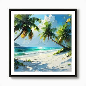 Of Palm Trees On The Beach Art Print