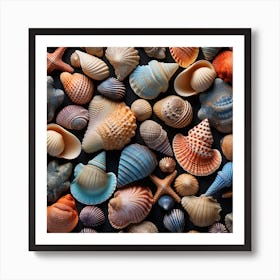 Sea Shells Background Art Print